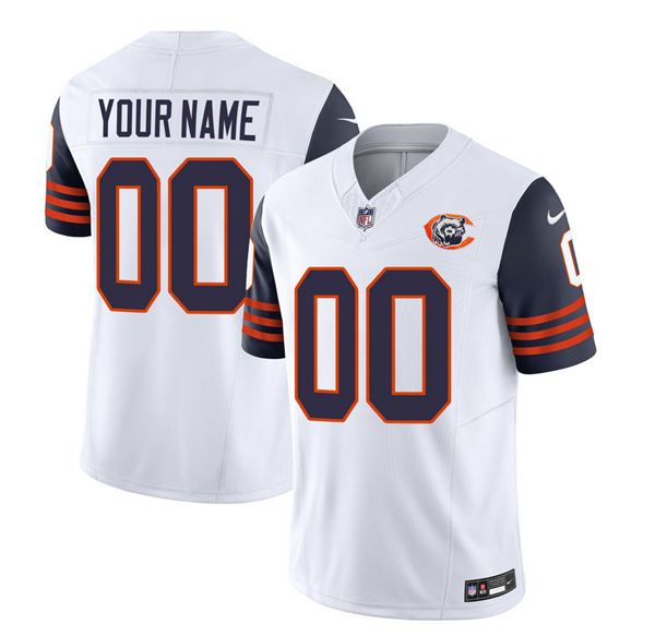 Men's Chicago Bears Active Player Custom 2023 F.U.S.E. White/Navy Throwback Limited Football Stitched Jersey